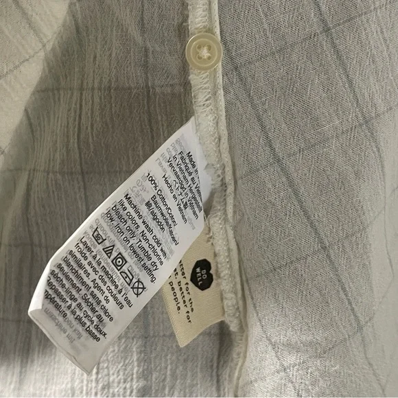 Madewell Light Spun Hilltop Cropped Fit Shirt in Windowpane Print MEDIUM - Picture 9 of 9